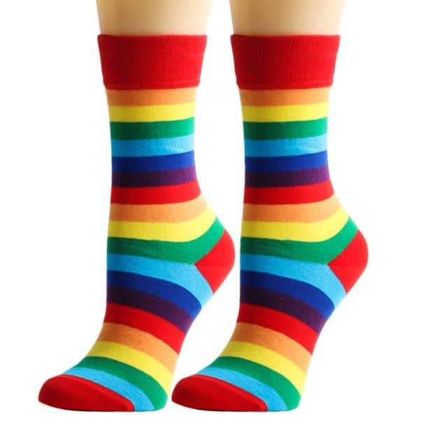 Sock Panda Rainbow Striped Pattern Socks from the Sock Panda: M