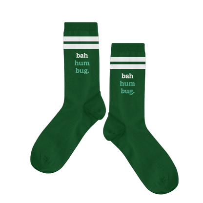 Talking Out of Turn Holiday Socks: Bah hum bug.