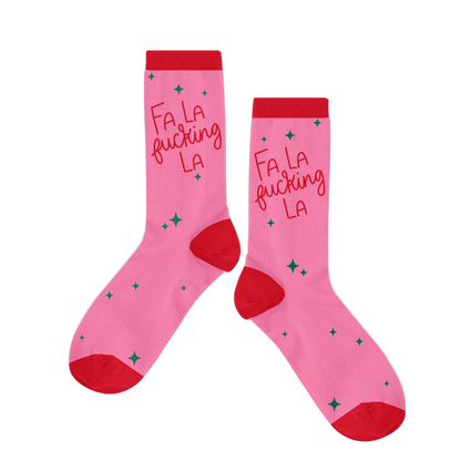 Talking Out of Turn Holiday Socks: Fa La Fucking La