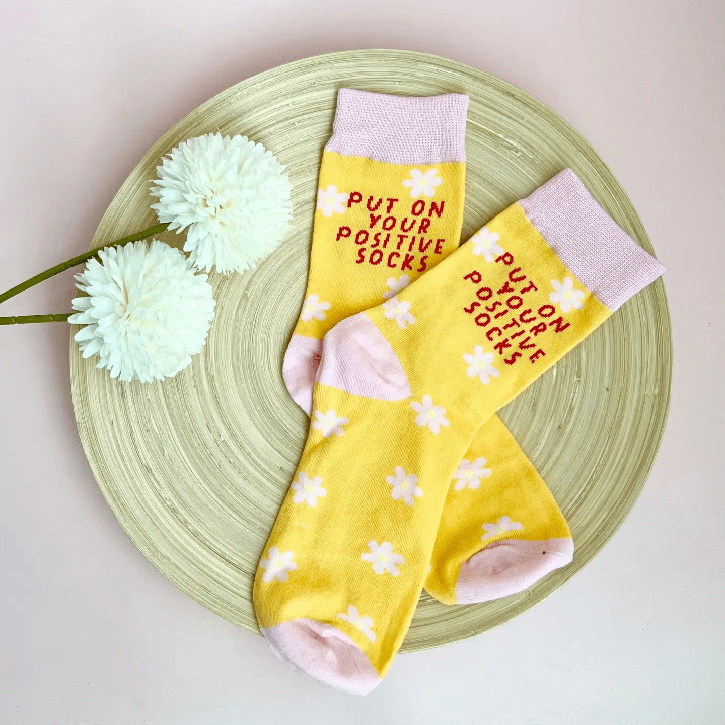 Tiny Gift Society Gift-Ready Positive Vibes Happy Face Socks