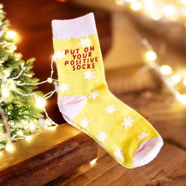 Tiny Gift Society Gift-Ready Positive Vibes Happy Face Socks