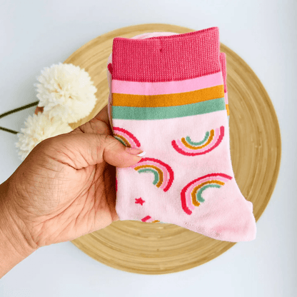 Tiny Gift Society Rainbow Bliss Pink Socks