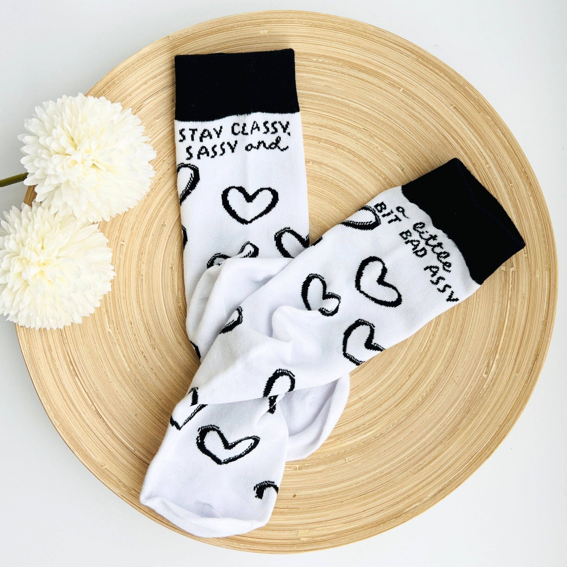 Tiny Gift Society Socks Stay Classy & Sassy Heart Socks