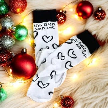 Tiny Gift Society Socks Stay Classy & Sassy Heart Socks