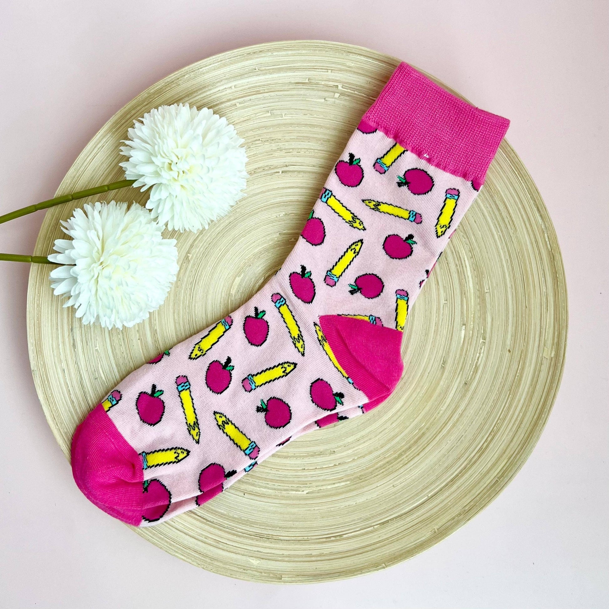 Tiny Gift Society Teacher's Delight Apple & Pencil Socks